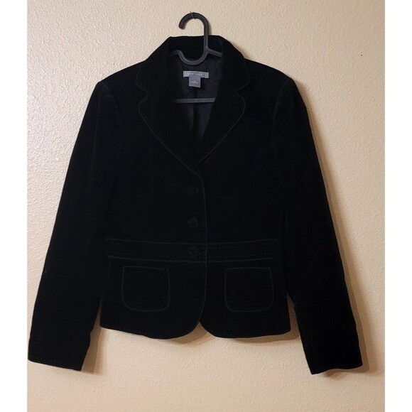 Ann Taylor Black Velvet Blazer Size 4 - Picture 2 of 8